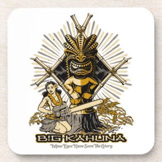 Big Kahuna Tiki Hula Pinup Girl Beverage Coaster