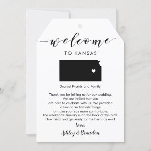 Big Kansas Wedding Welcome Tag, Letter Itinerary