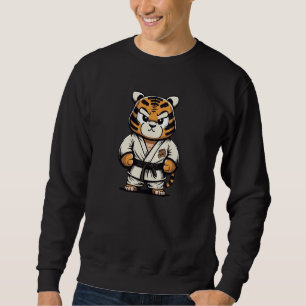 Big Karate Tiger in Keikogi Japanese Karateka Sweatshirt