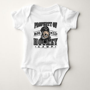 Big Kid Hockey Camp Black Helmet Baby Bodysuit
