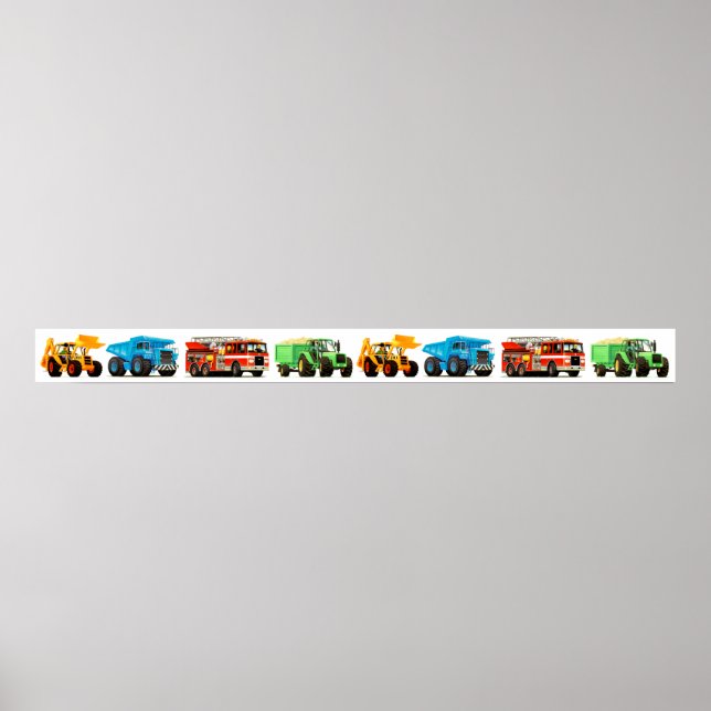 Big Kids Construction Truck Art Party Decoration (Front)