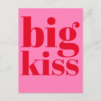 Big Kiss! Modern Bold Red - Hot Pink Typography 