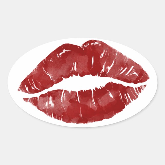 Big Kiss Oval Sticker (Front)