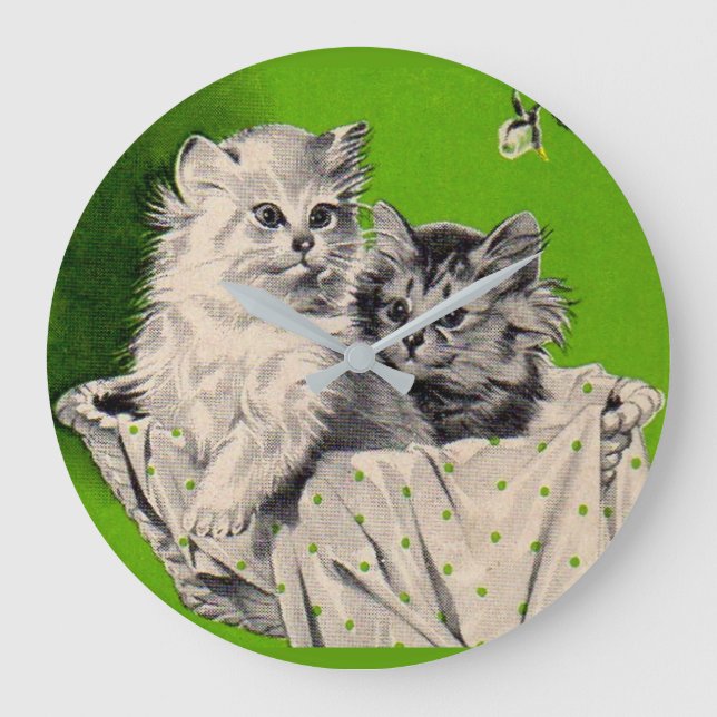 big kitten little kitten large clock (Front)