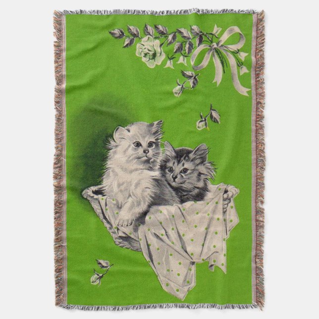 big kitten little kitten throw blanket (Front Vertical)