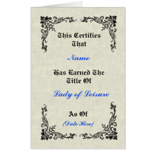 Big Lady of Leisure Degree Retirement Card