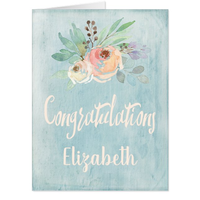 Big Large Congratulations Flower Floral Card (Front)