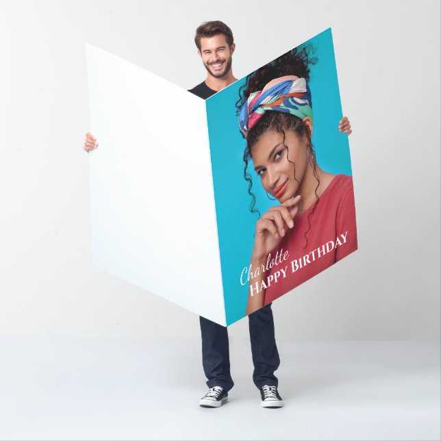Big Large Happy Birthday Card Photo Personalize (In Situ)