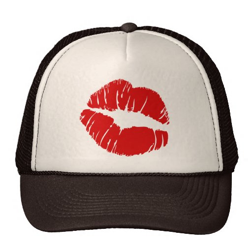 Big large lips kiss giant lips huge kissing mouth mesh hats | Zazzle