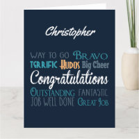 Big Large Monogram Congratulations Greeting Card