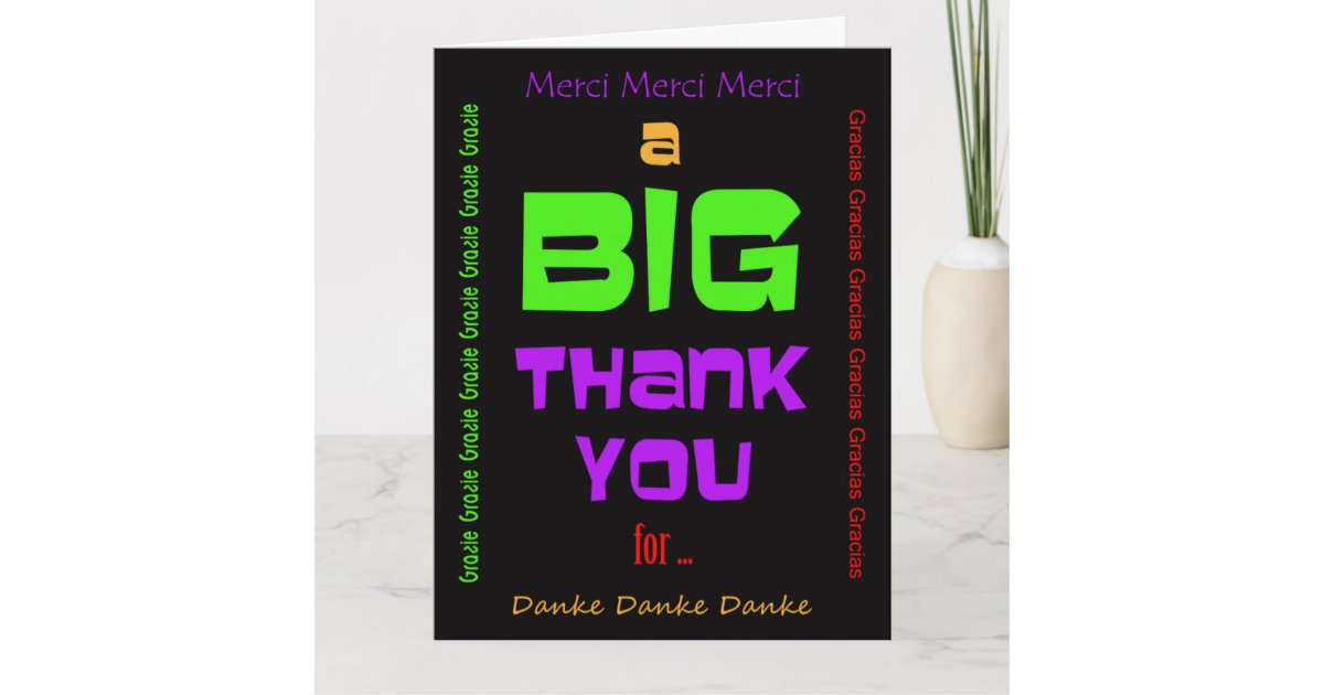 Big Large Thank You Cards Custom Zazzle