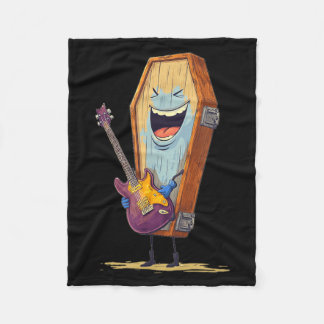 Big Laughing Coffin with Guitar for Adults and Fleece Blanket