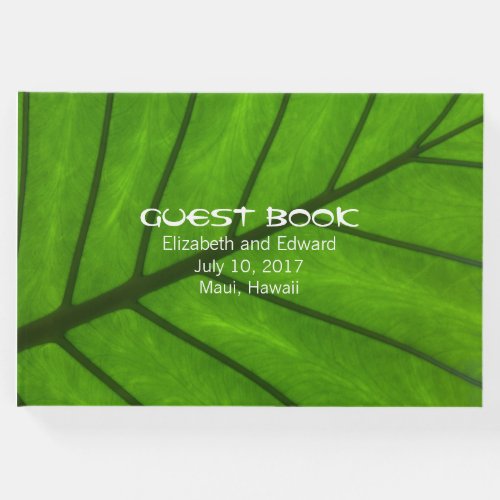 Big Leaf Tropical Wedding Guest Book