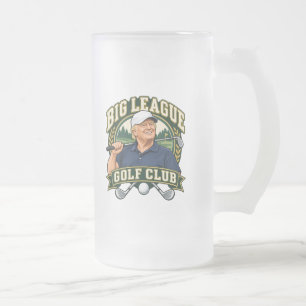 Big League Golf Club Two-Sided Frosted Glass Beer Mug
