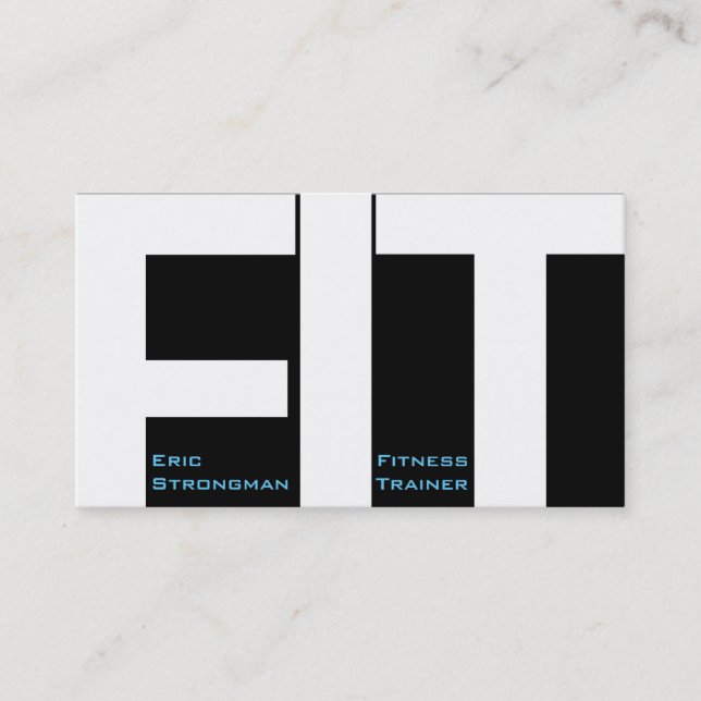 Big letters FIT fitness trainer modern cover Business Card (Front)
