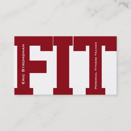 Big letters FIT fitness trainer modern cover Business Card