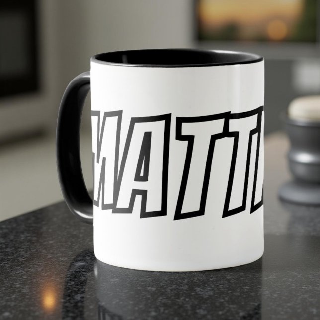 Big Letters Modern Cool Simple Name Mug (Creator Uploaded)