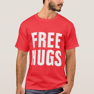Big letters t shirt for men   Free Hugs