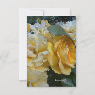 Big Light Yellow Roses Note Card