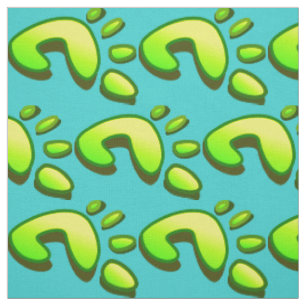 Big Lime Green Footprint Fabric