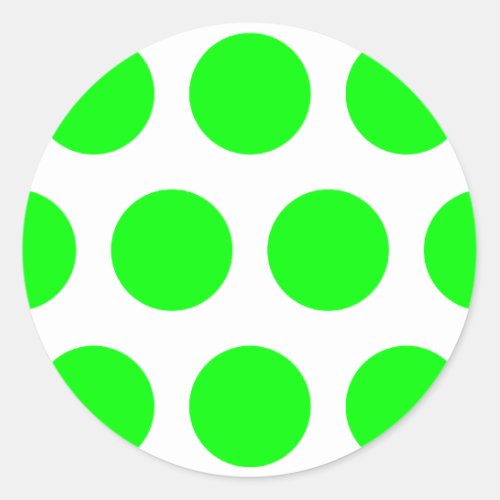 Big Lime Polka Dots Classic Round Sticker