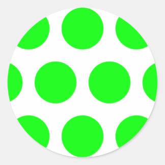 Big Lime Polka Dots Classic Round Sticker