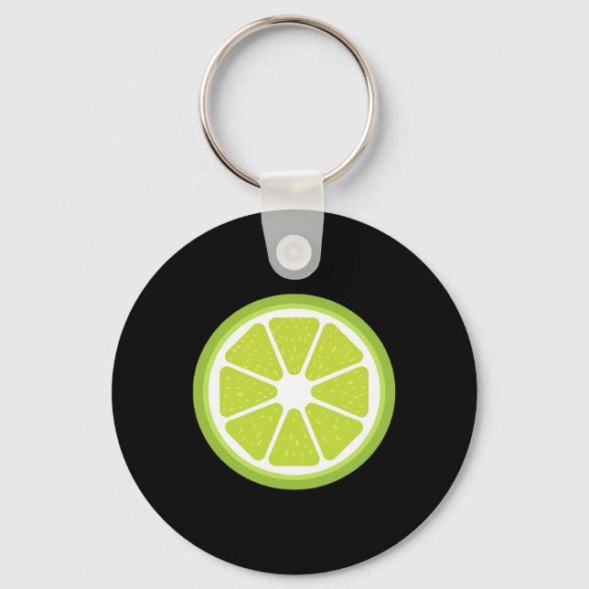 Big Lime Sliced Costume Cute Easy Fruit Halloween  Keychain (Front)