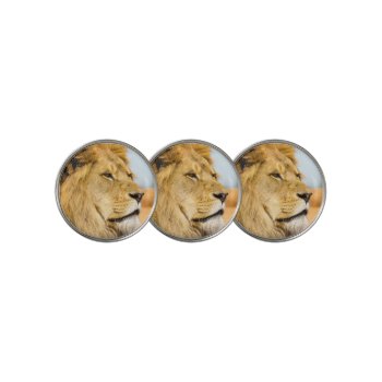 Big Lion Looking Far Away Golf Ball Marker by JukkaHeilimo at Zazzle