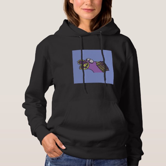 Big Lips Fish Pattern Hoodie (Front)