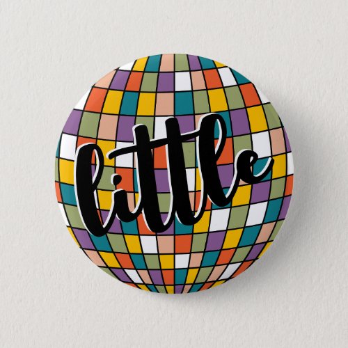 Big Little Sorority Retro Disco Ball Button