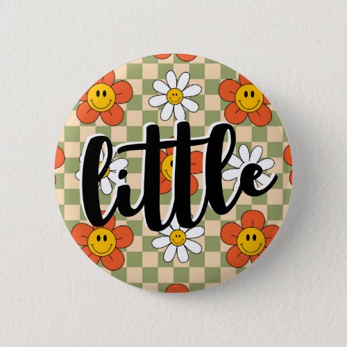 Big Little Sorority Vintage Checker board Button