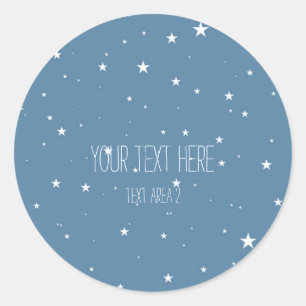 Big & Little Stars Blue Celestial Favor Stickers