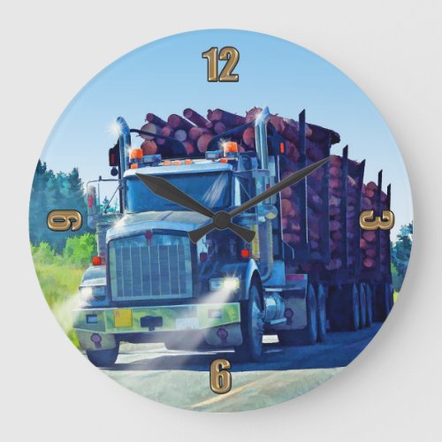 Big Logging Truck Drivers Wall Clock