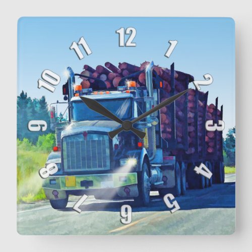 Big Logging Truck Drivers Wall Clock