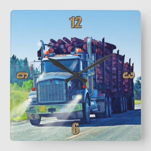 Big Logging Truck Drivers Wall Clock
