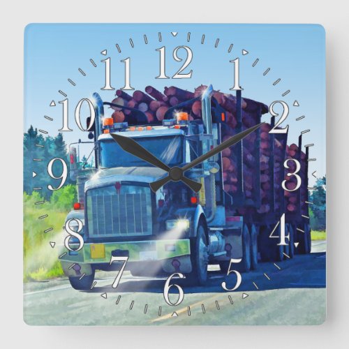 Big Logging Truck Drivers Wall Clock