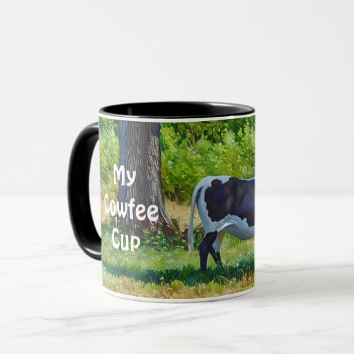 Big Longhorn Cow Fun Pun Art Coffee Cup Mug