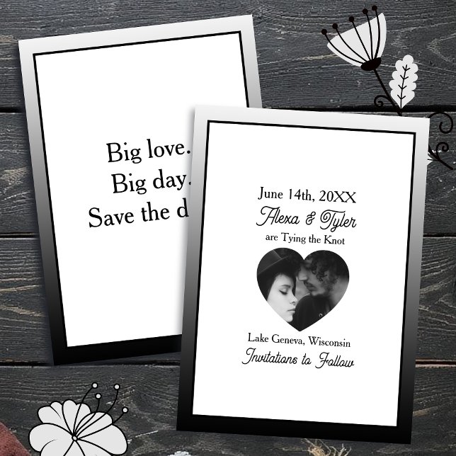 Big love. Big day. Save the date. Black Border Invitation (Creator Uploaded)
