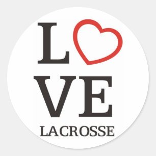 Big LOVE Lacrosse Classic Round Sticker