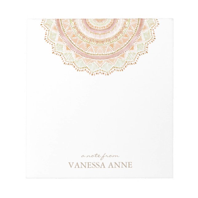 BIG LOVE Rose Gold Boho Mandala Notepad (Front)
