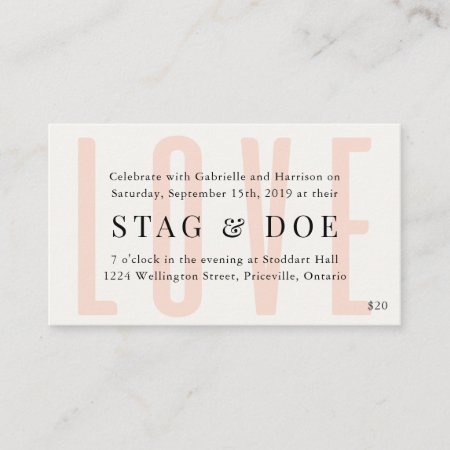 Big Love Stag And Doe Ticket // Blush