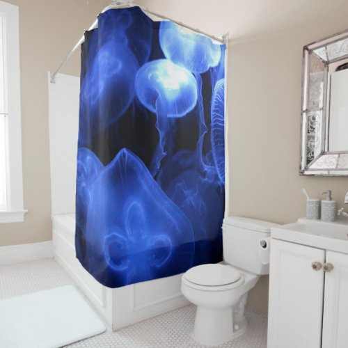 Big Luminous Jellyfish Shower Curtain