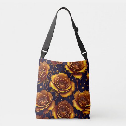 Big Luxury Gold Trendy Rose Collection Crossbody Bag
