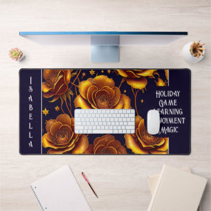 Big Luxury Gold Trendy Rose Collection Desk Mat