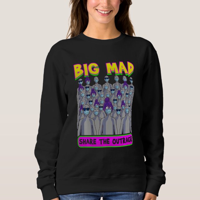 Big Mad Npc Meme Gray People Face Mask Meme Sweatshirt (Front)