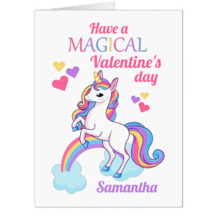 Big Magical Unicorn Valentine's Day Card