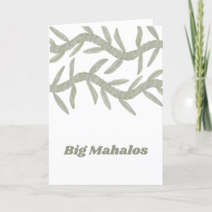 Big Mahalos Letterpress Thank You Card