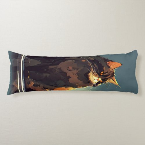 Big Majestic Chunky Cat Modern Feline  Body Pillow