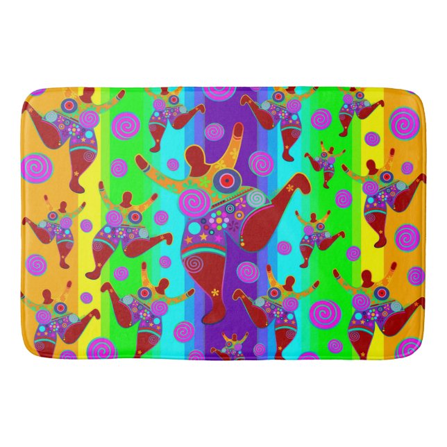 BIG MAMA colorful pattern + your ideas Bathroom Mat (Front)