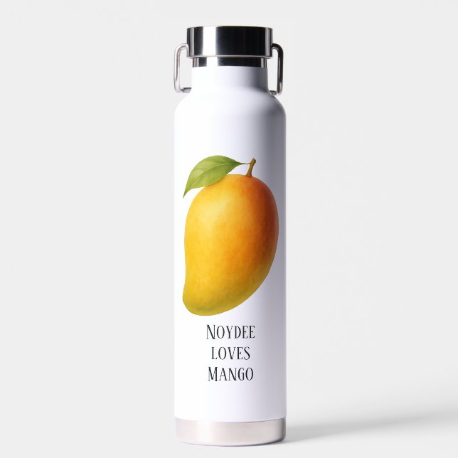 Big Mango, Sweet Fruit and Name Water Bottle (Front)